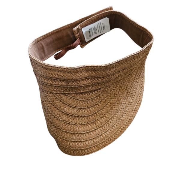 Madewell Women's Visor Hat Packable Braided Straw Look ONE SIZE Adjustable - Picture 5 of 5